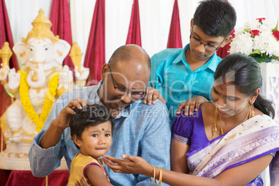 Portrait of traditional Indian family