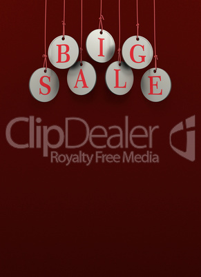Dangling coins with the word big sale