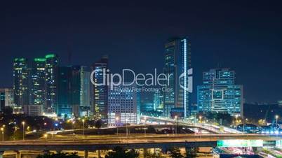 Kuala Lumpur night traffic time lapse