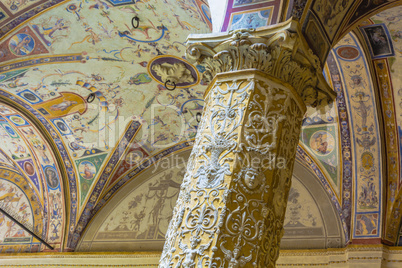 Decorated column and ceiling in Florence