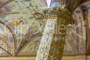 Decorated column and ceiling in Florence
