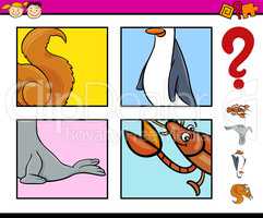 animal puzzle preschool task