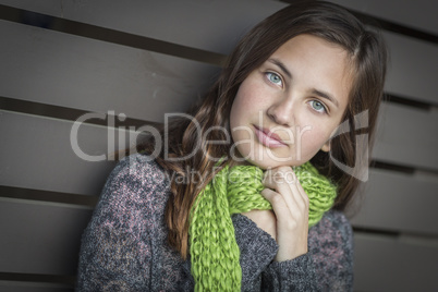 Portrait of Young Pretty Blue Eyed Girl