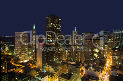 San Francisco Financial District Skyline at Night
