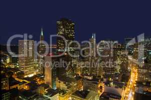San Francisco Financial District Skyline at Night