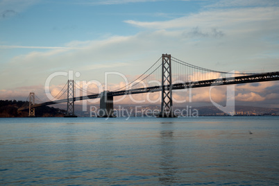 Bay Bridge from Pier 14, San Francisco, Sunset