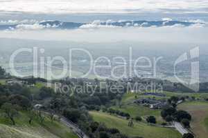 View of the Silicon Valley from Mount Hamilton on a cloudy day