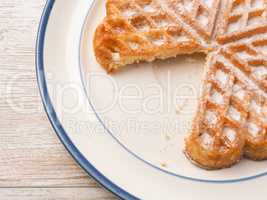 Sweet waffle on a plate