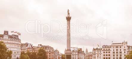 Trafalgar Square in London vintage