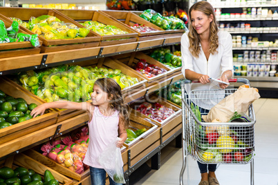 Mother and daughter doing shopping