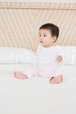 Cute baby on bed