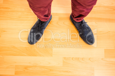 Above view of a man with black shoes