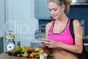Fit girl texting