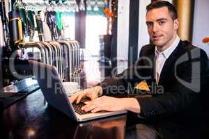 Businessman using laptop