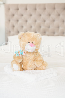 Teddy bear and baby