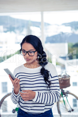 Attractive Asian woman using tablet Attractive Asian woman using tablet