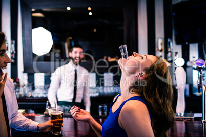 Woman playing with her shot