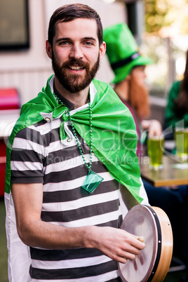 Portrait of man celebrating St Patricks day