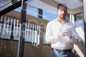 Handsome man using smartphone