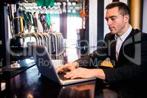 Businessman using laptop