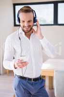 Handsome man with headphones