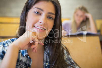 Serious students working in class