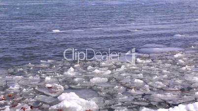 Ice blocks on the lake