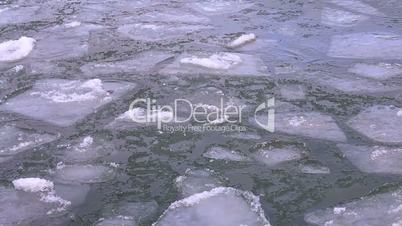 Ice blocks on the lake