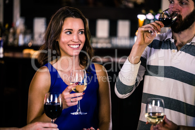 Friends having a glass of wine