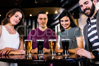 Friends having a pint