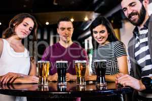 Friends having a pint