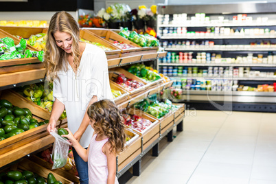 Mother and daughter doing shopping