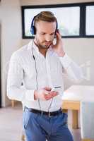 Handsome man with headphones