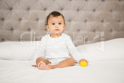 Cute baby playing with ball