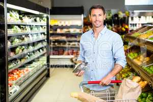 Man doing grocery shopping