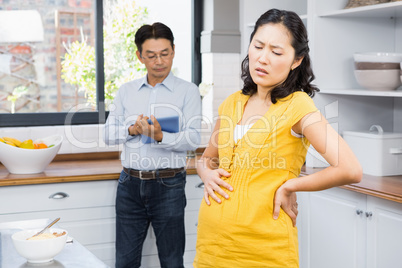 Pregnant woman with back ache