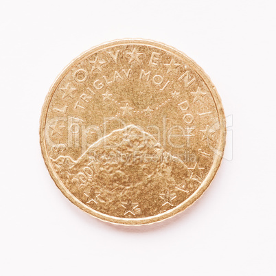 Slovenian 50 cent coin vintage
