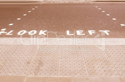 Look Left sign vintage