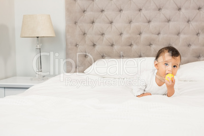 Cute baby playing with ball