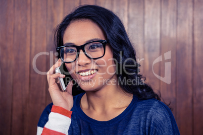 Asian woman on a phone call