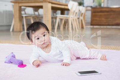 Cute baby on the carpet