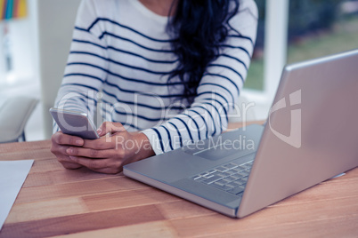 Woman using smartphone