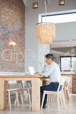 Serious man using laptop Serious man using laptop