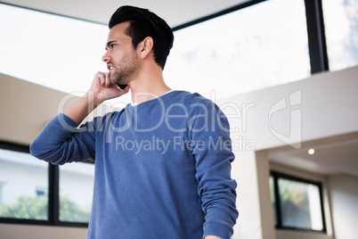 Handsome man on phone call