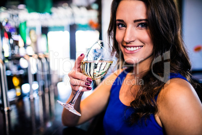 Attractive woman drinking wine