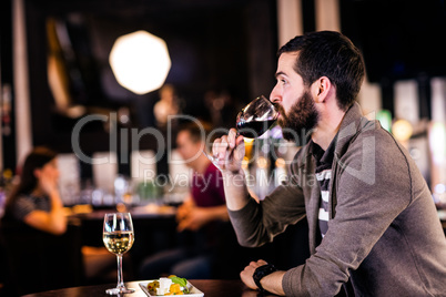 Man having a glass of wine