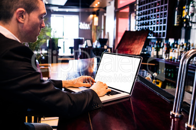 Businessman using laptop