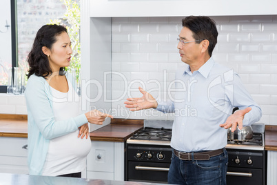 Expectant couple having argument