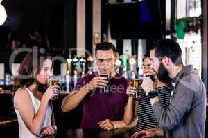 Friends having a pint