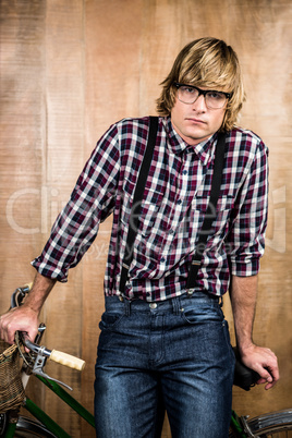 Portrait of unhappy blond hipster Portrait of unhappy blond hipster